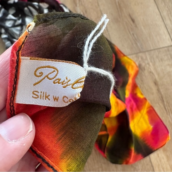 Paisley Road Multicolor Abstract Women’s Silk w Cotton Scarf OS NWT - Picture 6 of 11